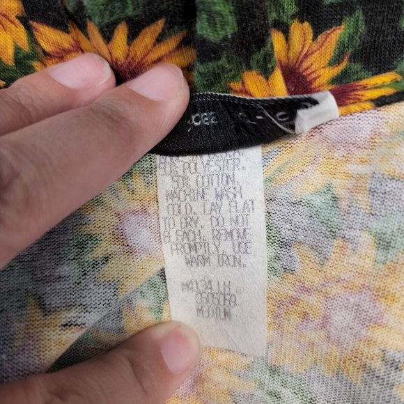 Vintage Steven Ross Naturally Cottage Core Sunflower V Neck Maxi Dress - Picture 9 of 11